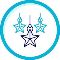 Christmas star Two Color Blue Circle Icon vector