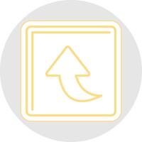 Curved Up Line Sticker Multicolor Icon vector