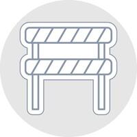 Road Block Line Sticker Multicolor Icon vector