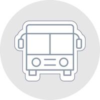 autobús línea pegatina multicolor icono vector