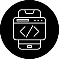 Smartphone Coding Vecto Icon vector