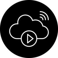 nube vídeo jugando vecto icono vector
