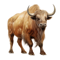 AI generated Majestic Elasmotherium Portrayal, on transparent background. png