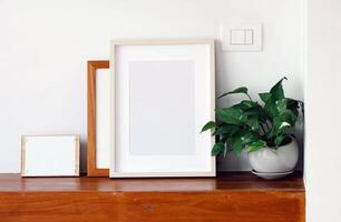 Empty paper pictures mockup templates background photo