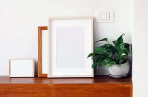 Empty paper pictures mockup templates background photo