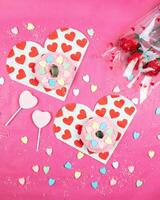 Heart symbol conceptual St. Valentine's day background. Heart love and passion symbols photo