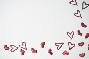 Heart symbol conceptual St. Valentine's day background. Heart love and passion symbols photo