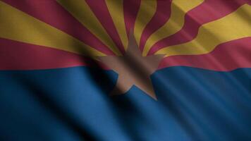 Abstract animation of Arizona State flag waving in the wind. Animation. Beautiful colorful state symbol. video