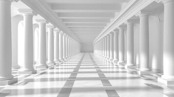 AI generated Empty modern white room with lots of natural light  abstract architecture background photo