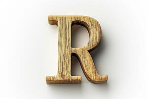 AI generated Single uppercase letter  r  on a plain white background for graphic design and typography concepts photo