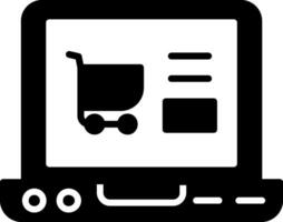 icono de vector de compras en línea