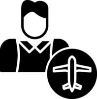 icono de vector de auxiliar de vuelo
