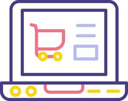 icono de vector de compras en línea