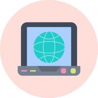 Laptop Internet Vector Icon