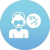 24 Hours Support Vector Icon