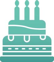 icono de vector de pastel de cumpleaños