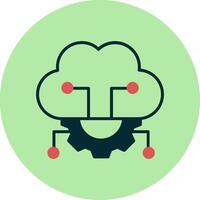 Cloud Server Settings Vector Icon