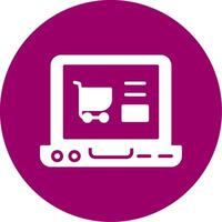 icono de vector de compras en línea