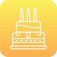 icono de vector de pastel de cumpleaños