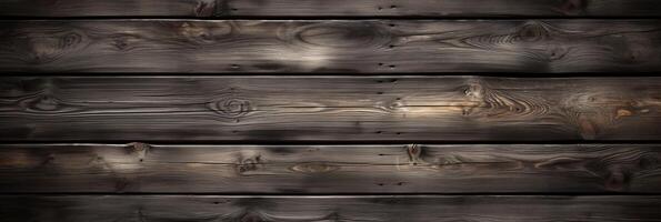 AI generated Aesthetic top view of beautifully textured dark wooden background for artistic and design purposes photo