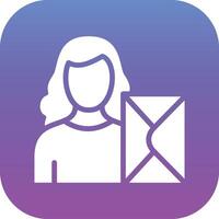 Woman with Envelope Vector Icon