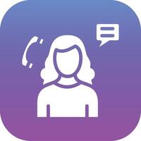 Woman Talking on Call Vector Icon