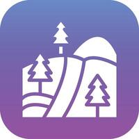 Pine Trees Landscape Vector Icon