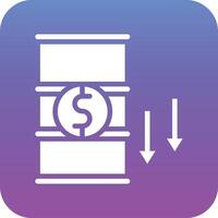 Oil Price Decrease Vector Icon