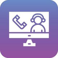 Online Call Center Vector Icon