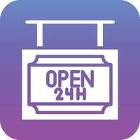 24 Hrs Open Vector Icon