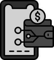 icono de vector de billetera digital