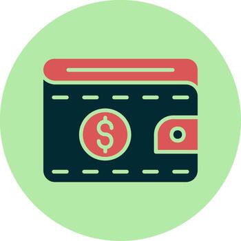 icono de vector de billetera