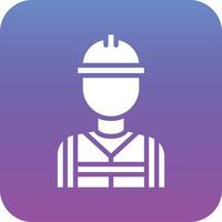 icono de vector de trabajador de construcción