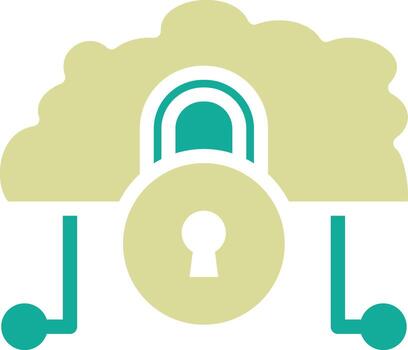 nube bloquear vector icono