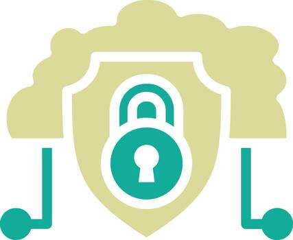 icono de vector de seguridad en la nube