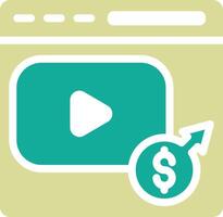 vídeo monetización vector icono