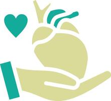 icono de vector de donación de órganos