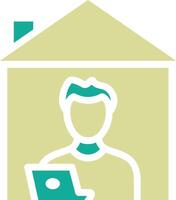 Man Working at Home Vector Icon