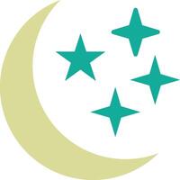 Star And Crescent Moon Vector Icon