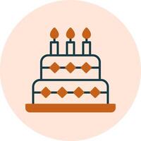 icono de vector de pastel de cumpleaños