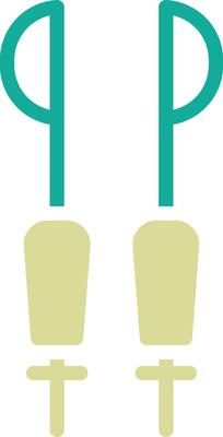 Ski Sticks Vector Icon