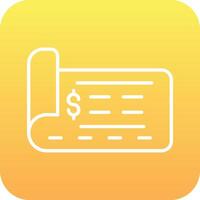 Bank Check Vector Icon