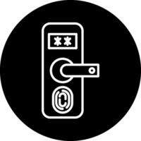 Fingerprint Door Protection Vecto Icon vector