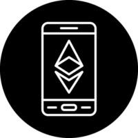 ethereum teléfono inteligente vecto icono vector