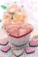 Heart symbol conceptual St. Valentine's day background. Heart love and passion symbols photo