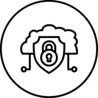 icono de vector de seguridad en la nube