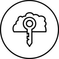 Cloud Key Vector Icon