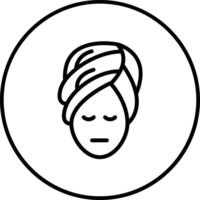cabeza toalla vector icono