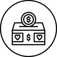 icono de vector de caja de donación