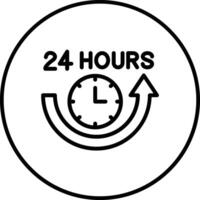 Icono de vector de 24 horas